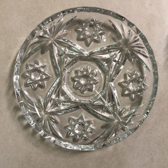 Vintage 1960’s Precut Clear by ANCHOR HOCKING Coaster Set of 6 - Picture 3 of 5